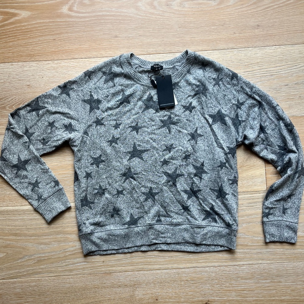Rails Theo Melange Grey Star Sweater Pullover Size XS